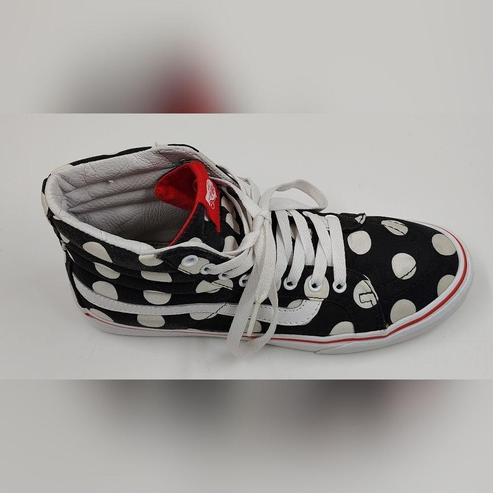 Vans Off The Wall Black & White Polka Dot High-Top Skateboard Sneakers Sz 6.5 - Picture 4 of 16